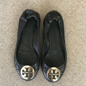 Tory Burch Snake Skin Reva Flats
